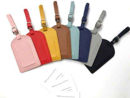 Personalize Initials Luggage Tag Custom Letters Men Women Suitcase Name Tag PU Airplane Labels Engrave Logo Travel Accessories - Smarsty