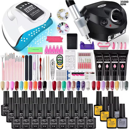 Nail Polish Kit With UV Lamp For Easy Manicure - Smarsty