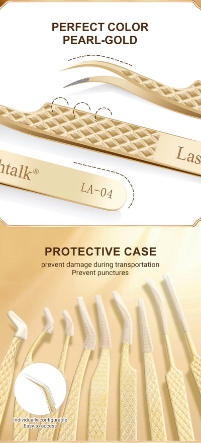 Precision Fiber Tip Eyelash Extension Tweezers with Diamond Grip - Smarsty
