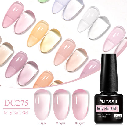Mtssii 7ml Jelly Gel Polish Translucent Pink Shine - Smarsty