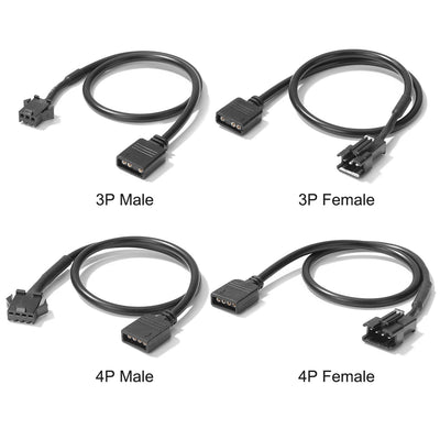 1/2PCS 5V 3 Pin / 12V 4 Pin 30cm Motherboard RGB Adapter Conversion Cable for PC Computer LED Light Strip SM Wire Line