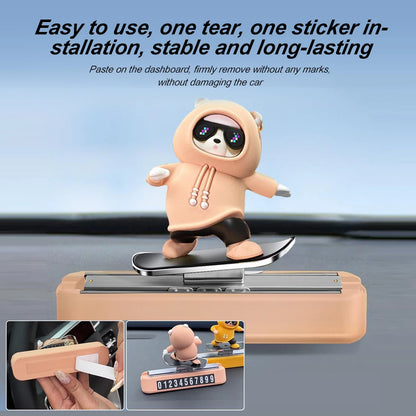 Bear Cartoon Magnetic Parking Number Plate For Car Dashboard - Smarsty