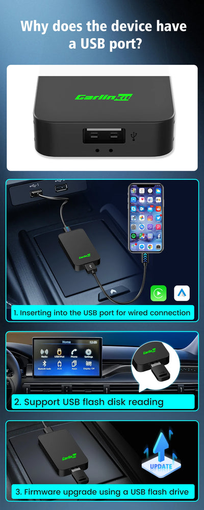 Wireless CarPlay Android Auto Adapter For All Cars Spotify - Smarsty