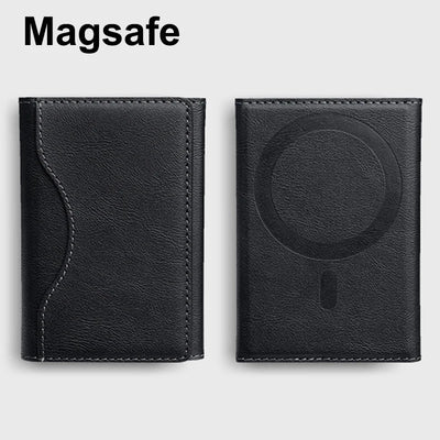 Magsafe Card Holder PU Leather Trifold Magnetic Cardholder Card Bag Wallet for Apple for IPhone 16 15 14 13 12 Pro Max Mini - Smarsty