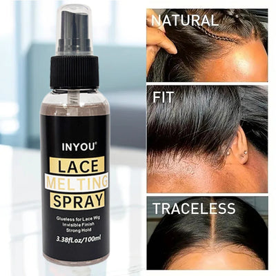100ML Lace Wig Melting And Holding Spray Strong Natural Finish Wig Adhesive Glue for Lace Front Melt Super Hold Hair Spray - Smarsty