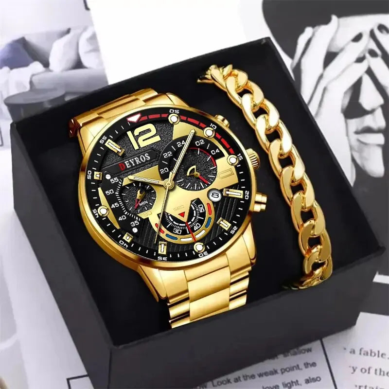 Luxury Men's Silver Quartz Watch With Luminous Feature - Smarsty
