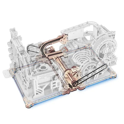 ROBOTIME Rokr Electric Marble Run with Light 3D Puzzle Toys Marble Spaceport Gifts for Kids Children Connect With Night City - Smarsty