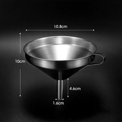 Stainless Steel Funnel Kitchen Oil Liquid Metal Funnel with Detachable Filter Wide Mouth Funnel for Canning Kitchen Tools by Smarsty