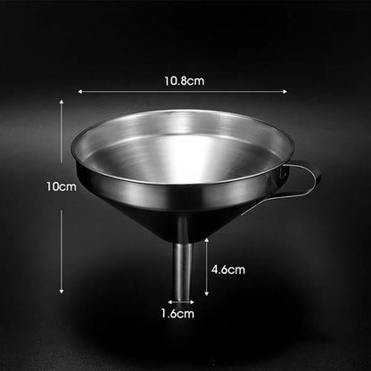 Stainless Steel Funnel Kitchen Oil Liquid Metal Funnel with Detachable Filter Wide Mouth Funnel for Canning Kitchen Tools