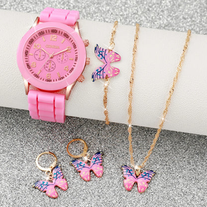 Fashionable Women Quartz Watches Set with Silicone Bands - Smarsty