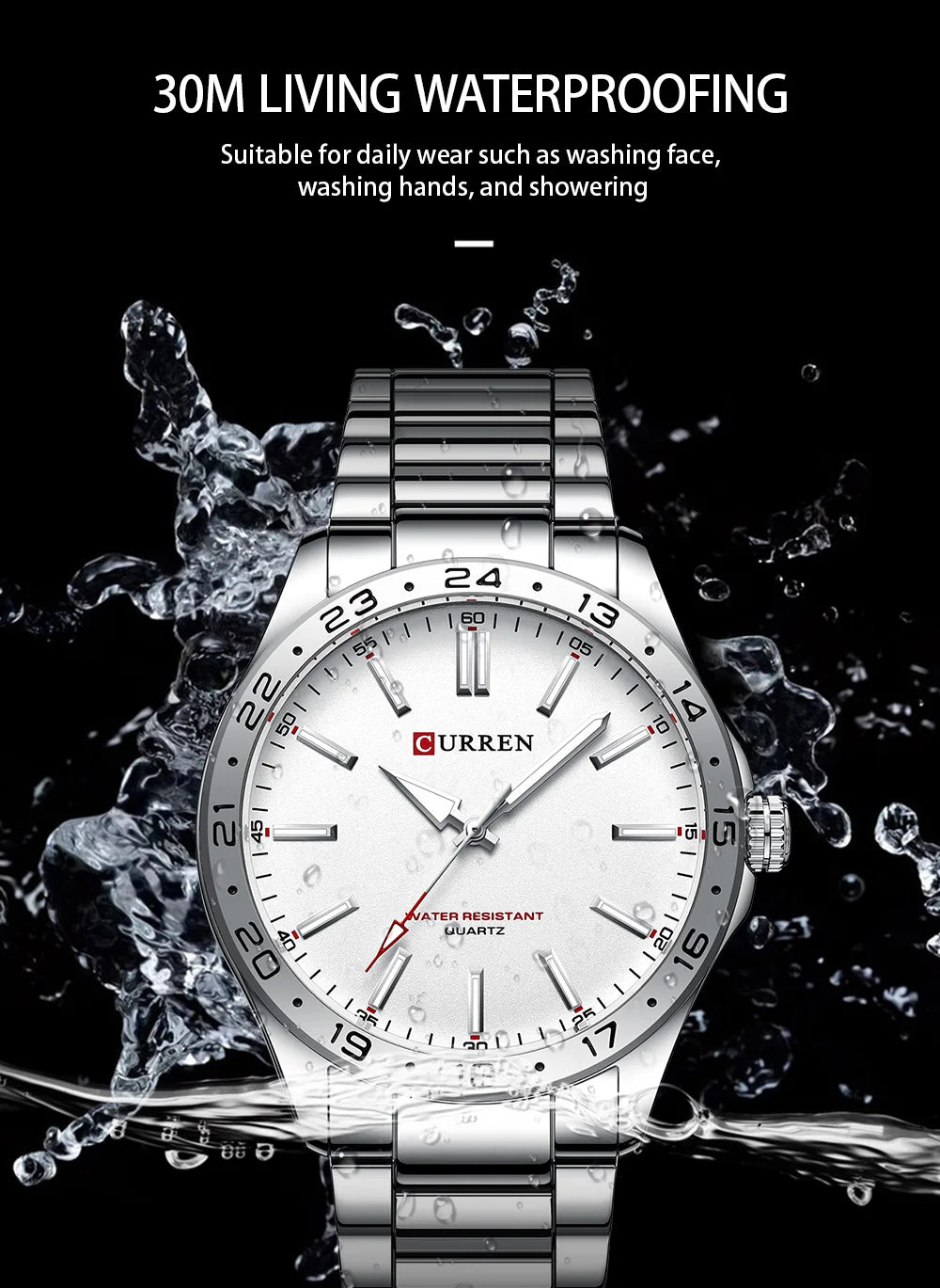 Curren Men's Ultra Thin Stainless Steel Quartz Watch - Smarsty