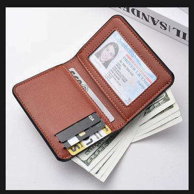1Pc New Ultra-thin Mini Soft PU Leather Credit Card Wallet Holder Short Vertical High Quality Men's Wallet - Smarsty