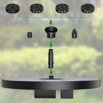 Outdoor Solar Fountain Pump Kit with 6 Nozzles - Smarsty