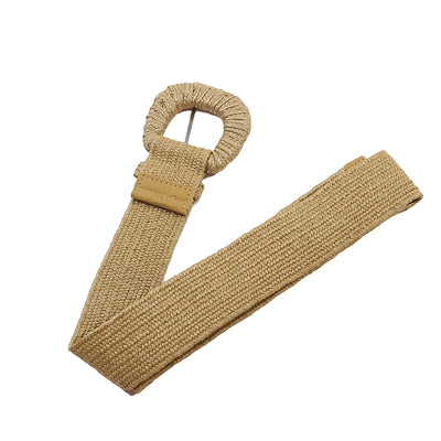 Retro Women Braided Wide Pin Buckle Belt Summer Fashion - Smarsty