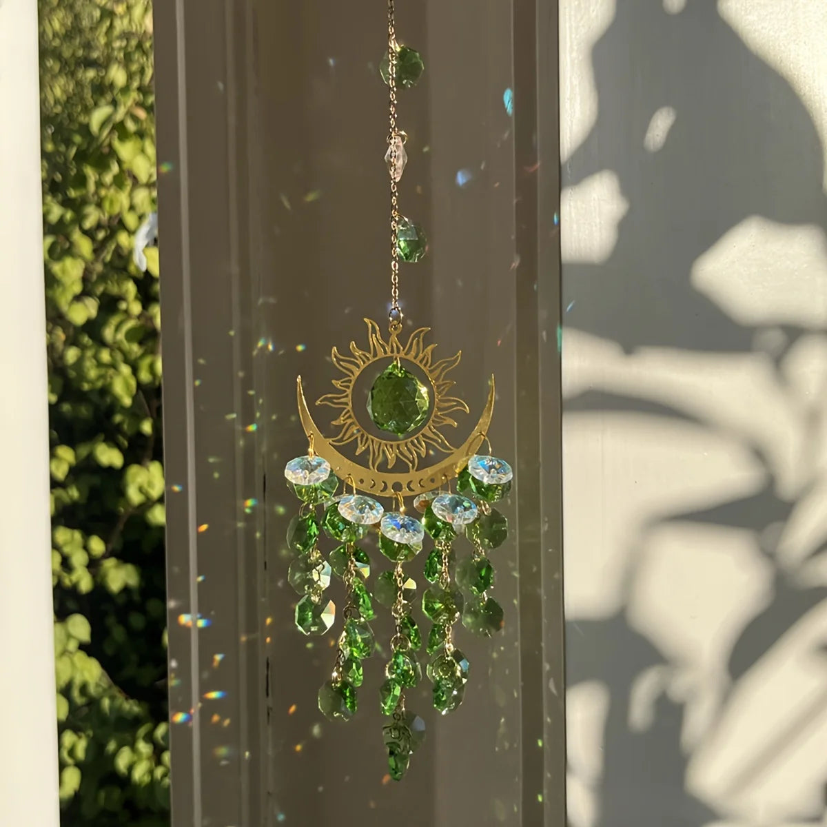 Crystal Sun Catcher Garden Set with Flame Moon Design - Smarsty