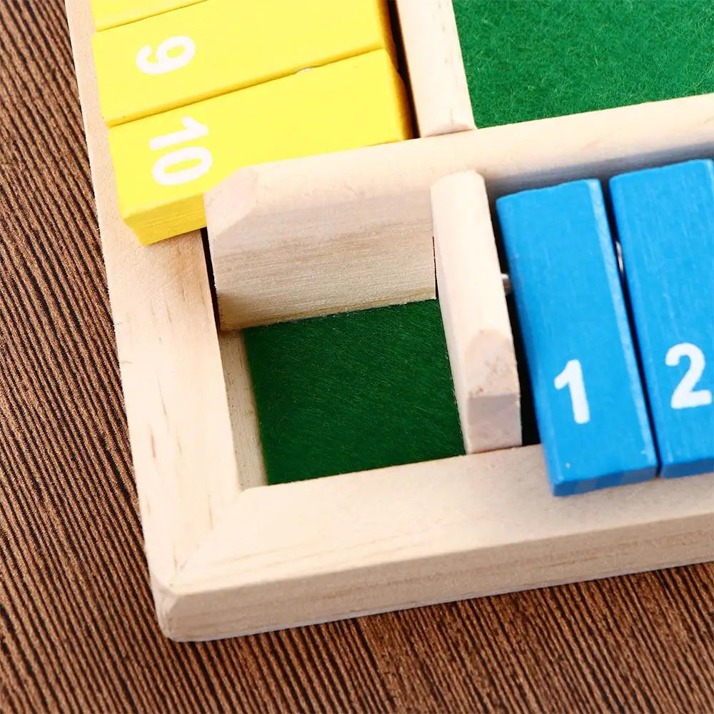 Arithmetic Dice Board Game Four-Sided Flip Card Games Box Dice Toys Wooden Flaps Dices 4 Players Party Number Game Board Games - Smarsty