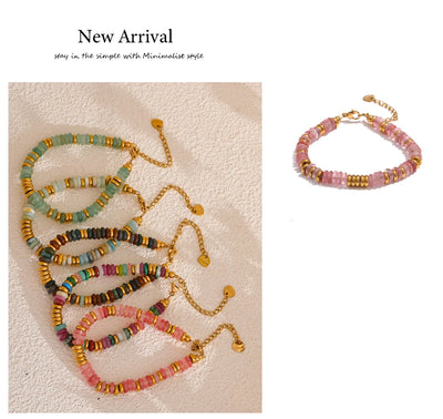 Colorful Natural Stone Beads Waterproof Bracelet for Women - Smarsty