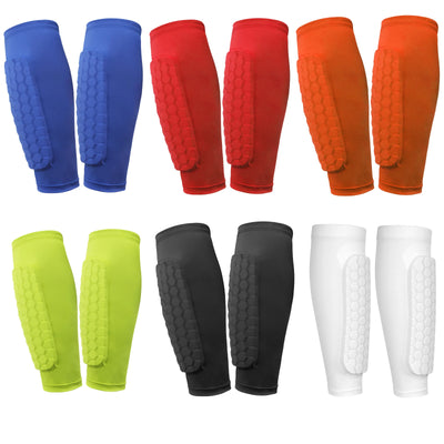 Soccer Shin Pads with Honeycomb Pads Football Shin Pads Ergonomic Lightweight Calf Protective Gear for Kids Youth Adults