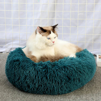 Super Soft Cat Bed Plush Donut Design for Comfort - Smarsty