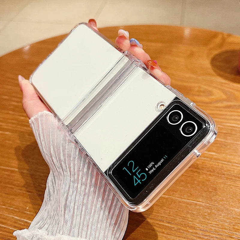 Clear Transparent Shockproof Folding Phone Case for Z Flip - Smarsty