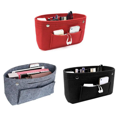Women's Organizer Handbag Insert Bag Felt Travel Bag Insert Liner Purse Organiser Pouch - Smarsty