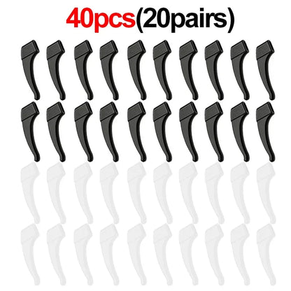 2/40pcs Silicone Ear Hook Anti-slip Glasses Leg Ear Sleeve Bracket Fastener Sunglasses Accessories Grip Anti-fall Eyewear Holder - Smarsty