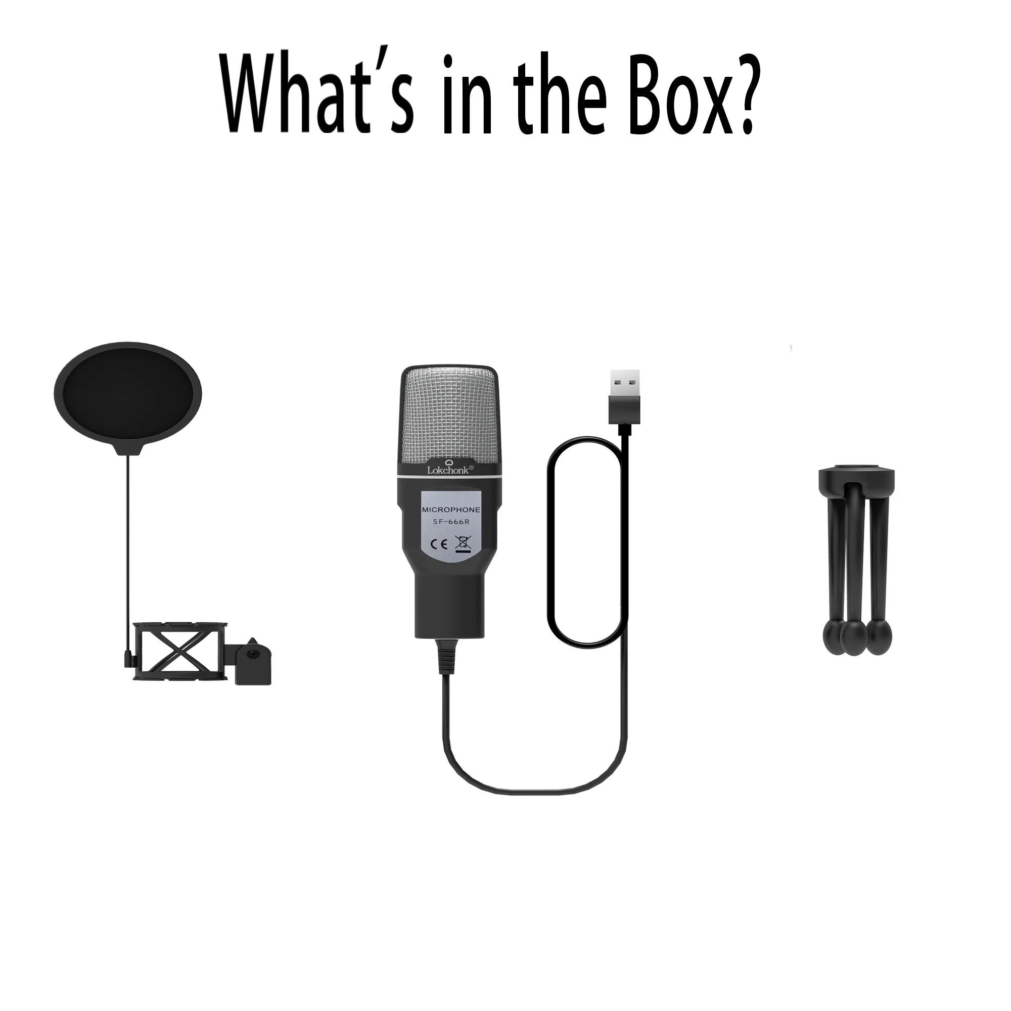 USB Condenser Microphone with RGB Lighting for Streaming - Smarsty
