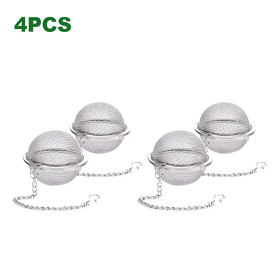 10-2pcs Stainless Steel Tea Ball Loose Leaf Tea Strainer Infusers Extra Fine Mesh Tea Interval Diffuser with Chain - Smarsty