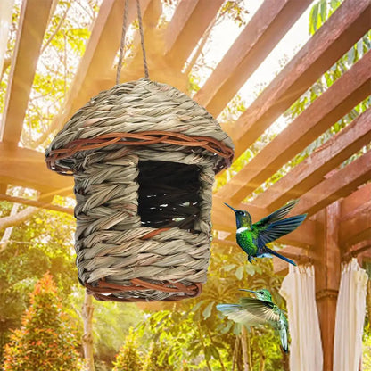 Handwoven Straw Bird Nest for Parrots Outdoor Use - Smarsty