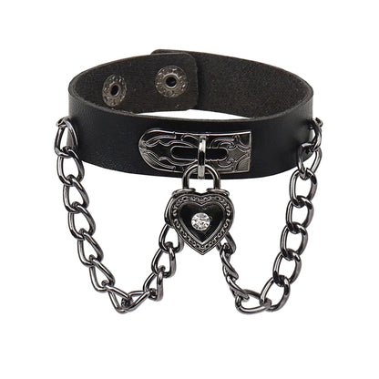 Adjustable Punk Rock Studded Leather Bracelet Set - Smarsty