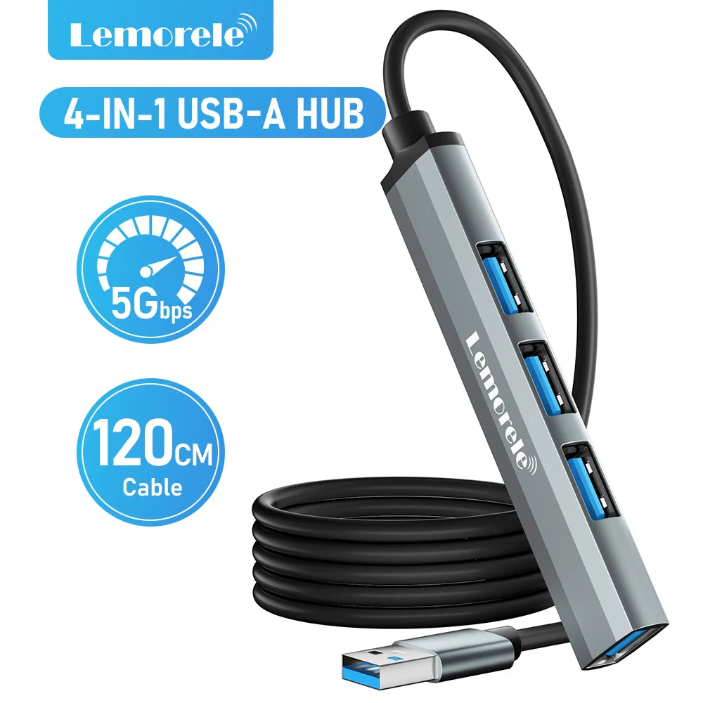 4 Port USB 3.0 Hub Docking Adapter For Laptops And Tablets