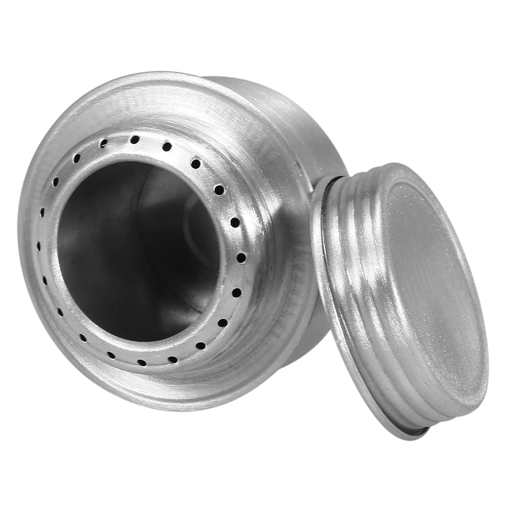 Outdoor Mini Alcohol Stove Aluminum Alloy Alcohol Stove with Lid Outdoor Camping Hiking Backpacking Cooking Stove
