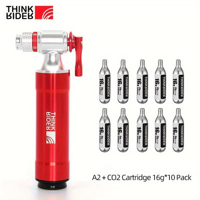 ThinkRider CO2 Pump For Bicycle Schrader Presta Adapter Bike Pump Inflator Aluminum Tire Tube Mini size MTB Bicycle Pumps CO2 Ca - Smarsty