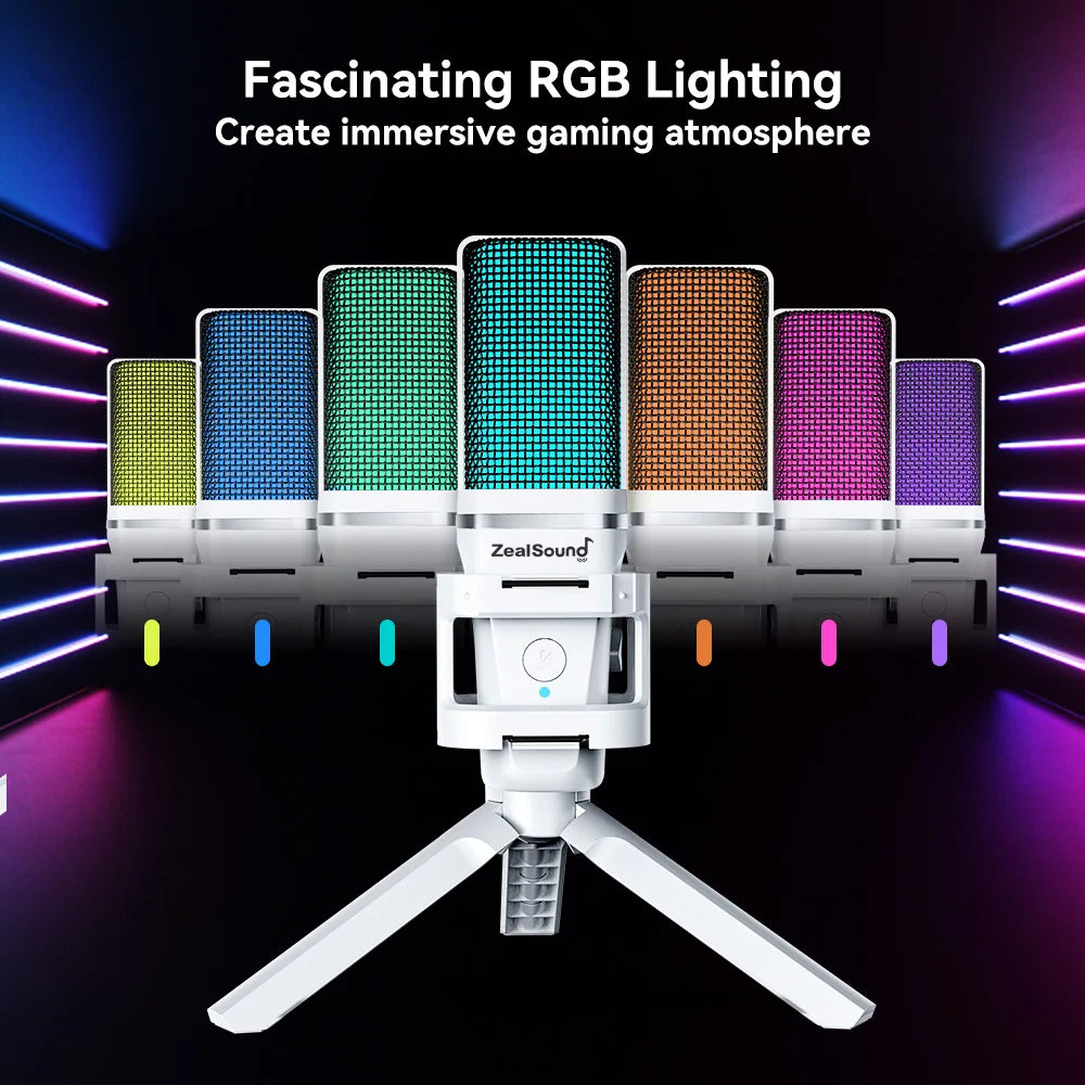 Zealsound RGB USB Gaming Microphone with Articulated Arm - Smarsty