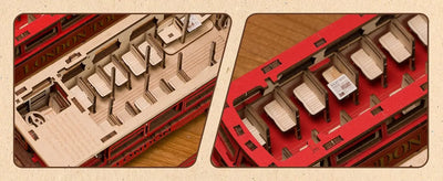 Robotime rolife London Tour Bus 3D Wooden Puzzles Wood Model Toy Car to Build Crafts Collectibles Gifts for Boys Girls - Smarsty