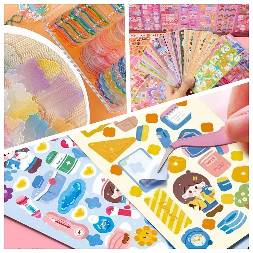 200p Kawaii Stickers for Kids Cute Stationary Aesthetic Diary Decoration Art Supplies Stickers for Scrapbooking Lot Korean Paper - Smarsty