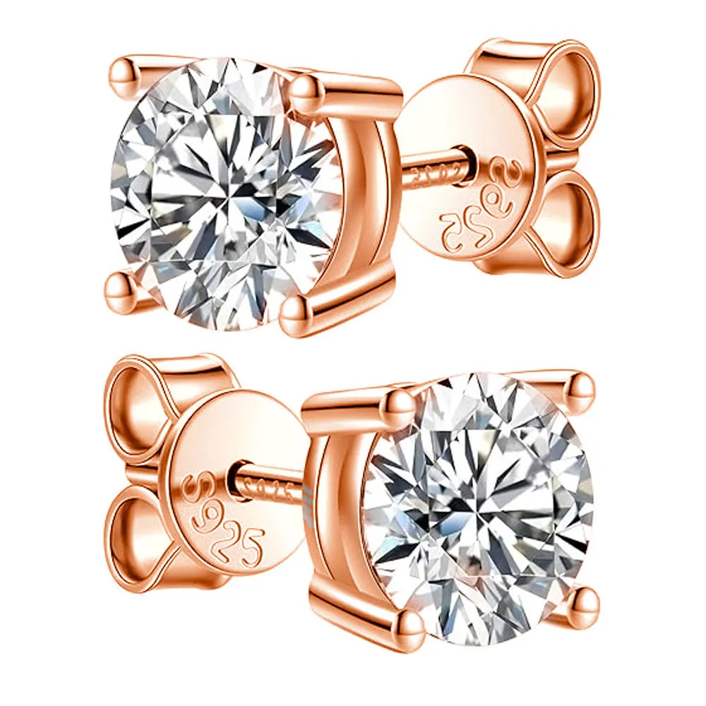 Moissanite Earrings 2ct Sterling Silver Brilliant Studs - Smarsty
