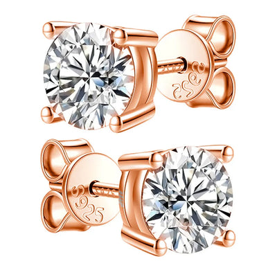 Moissanite Earrings 2ct Sterling Silver Brilliant Studs - Smarsty
