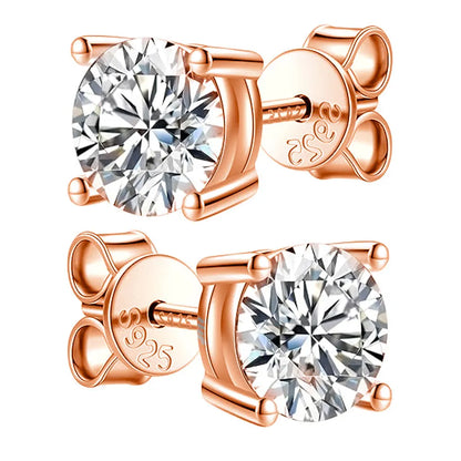 Moissanite Earrings 2ct Sterling Silver Brilliant Studs - Smarsty