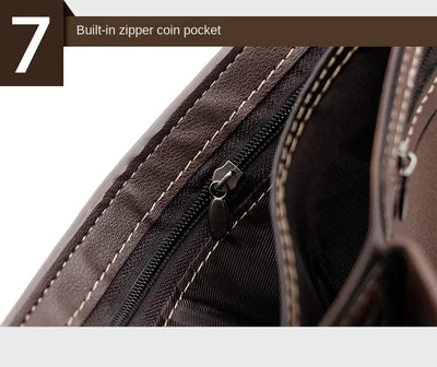 Men's Wallet with Hasp Business Card Holder Case Male Short Purse PU Leather Money Bag for Men Credit Card Wallets - Smarsty