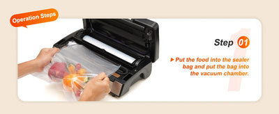 SucceBuy 90Kpa 130W Vacuum Sealer Food Packaging Machine with Free 10pcs Vacuum bags for Household Kitchen Vacuum Food Sealing - Smarsty