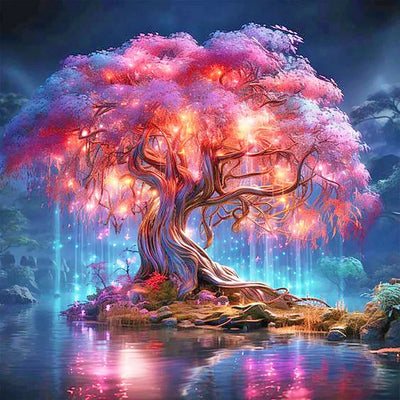 Full Diamond Painting Kit Scenic Tree Mosaic Art - Smarsty