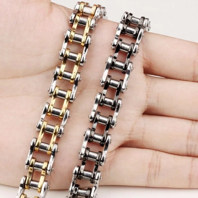Stainless Steel Biker Chain Bracelet Durable Punk Jewelry - Smarsty