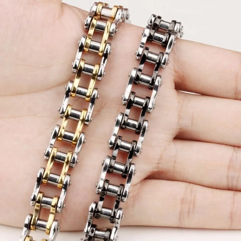 Stainless Steel Biker Chain Bracelet Durable Punk Jewelry - Smarsty