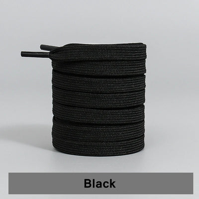 1 Pair Black White Shoe Laces Flat Double Woven Anti-slip Polyester Shoelaces Sports Casual White Shoes Classic Shoelace - Smarsty
