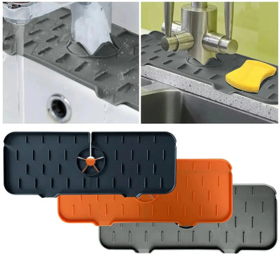 Kitchen Gadgets Silicone Faucet Absorbent Pad Shelf Sink Splash Catcher Countertop Protective Mat Bathroom Drain Mat Acceesories by Smarsty