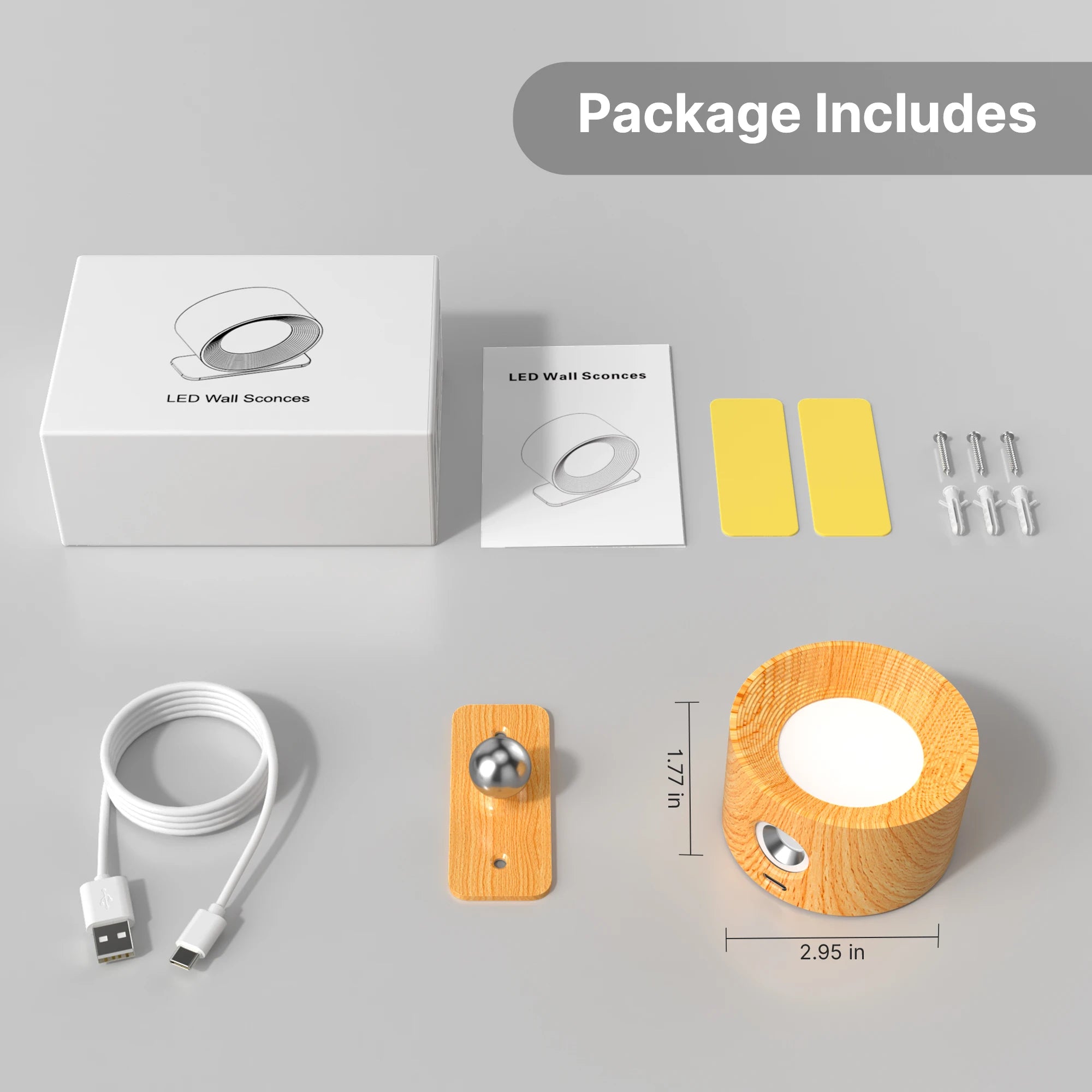 Battery Operated LED Wall Sconces with 3 Brightness Levels - Smarsty