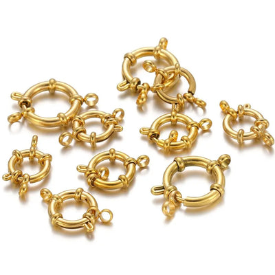 Gold Stainless Steel Spring Clasps for Jewelry Making - Smarsty
