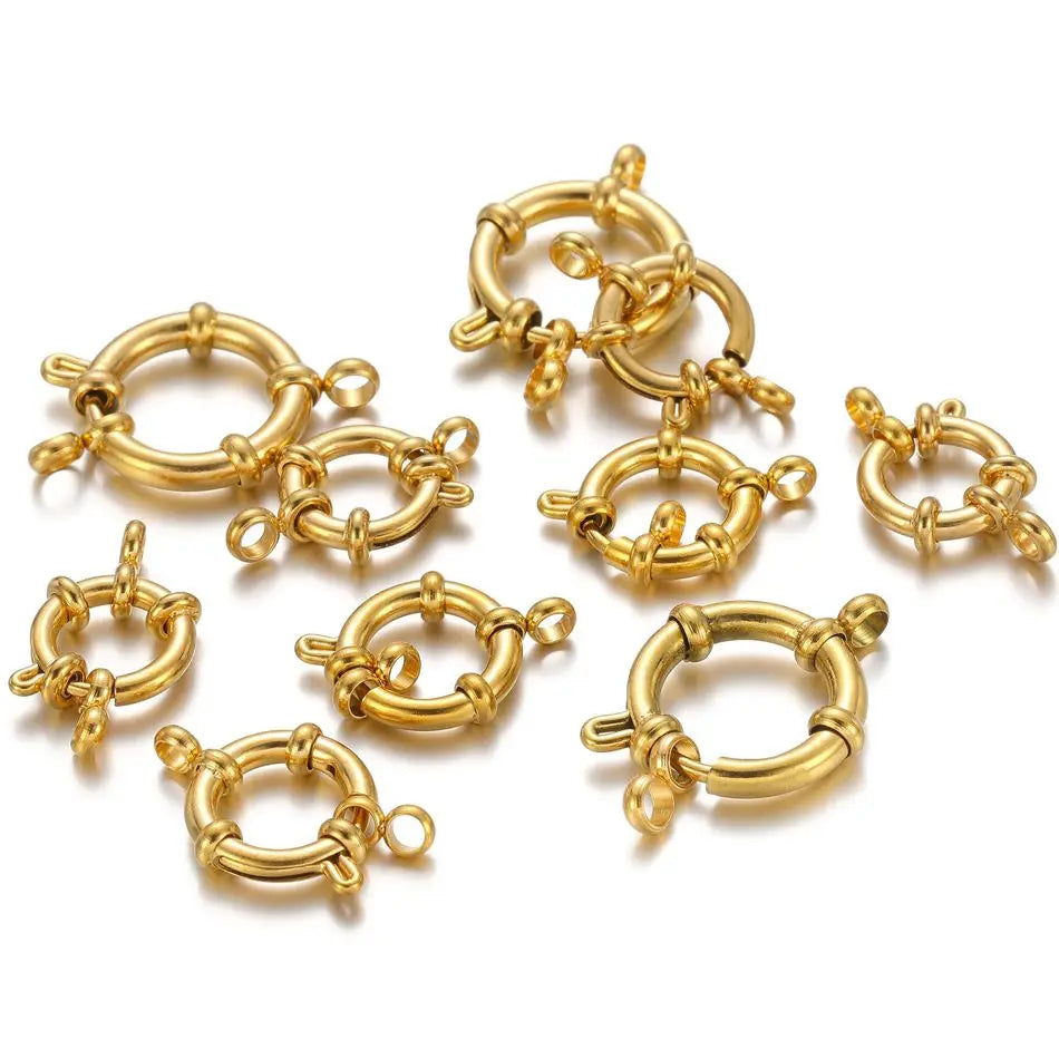 Gold Stainless Steel Spring Clasps for Jewelry Making - Smarsty