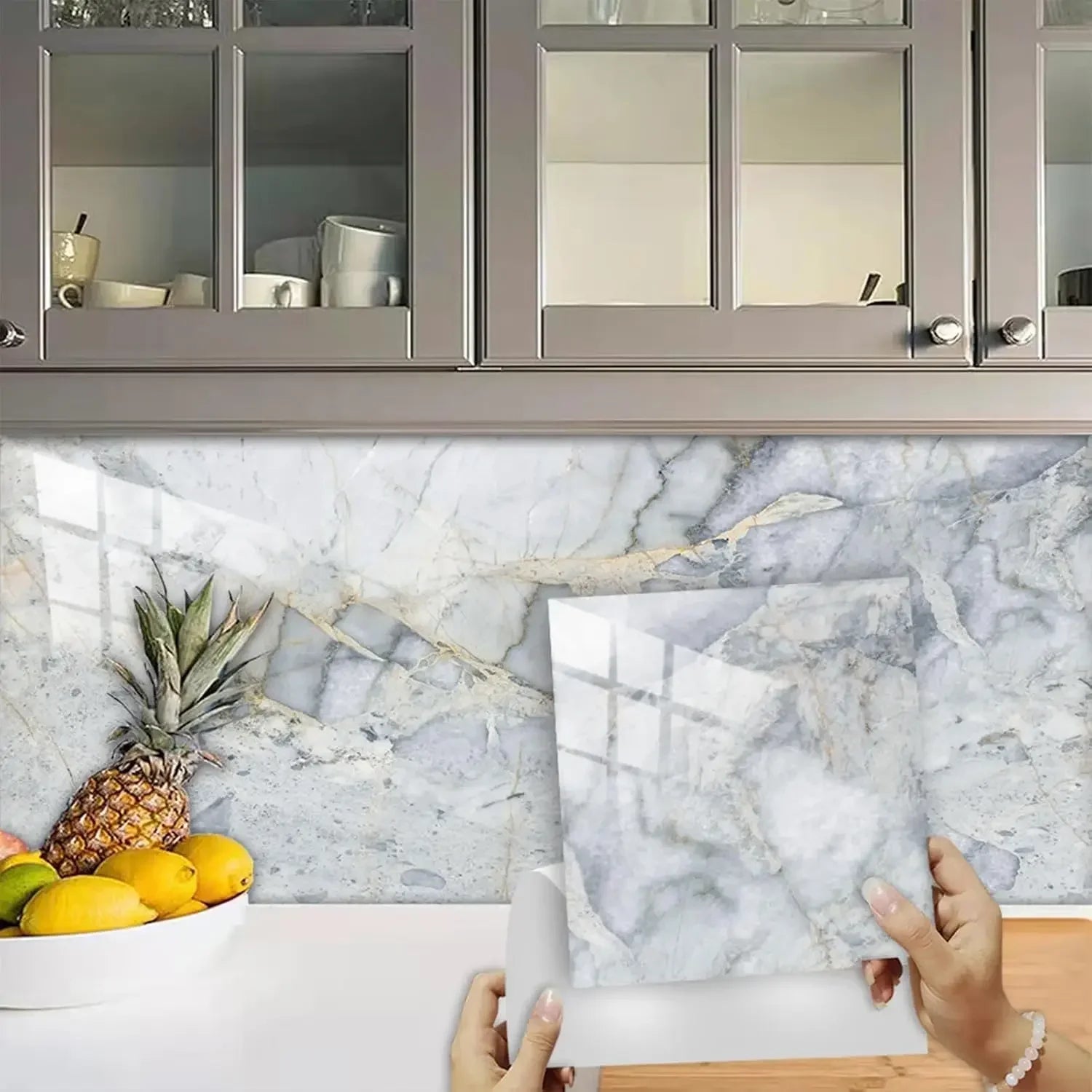 Thickened Self-Adhesive Marble Tile Stickers for Home Decor - Smarsty